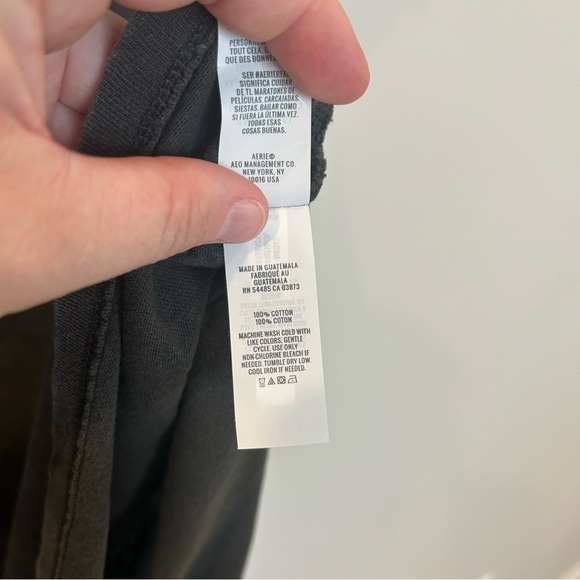 Aerie Summer Breeze Notch Neck T-Shirt, Smoked Gray, Small - Picture 6 of 7